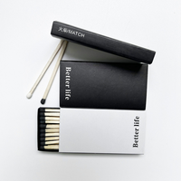 Boîtes d'allumettes en papier blanc personnalisées, allumettes écologiques, design moderne fait main, utilisation domestique et pour les fêtes, impression de logo