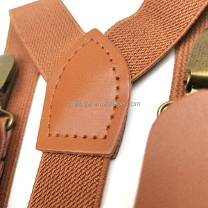 Factory Supplier Cheap Custom Men Solid Colorful Elastic Adjustable <strong>Brown</strong> Buckle <strong>Suspenders</strong> for Party <strong>Wedding</strong>
