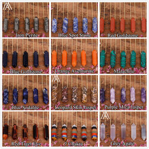 Collar con Colgante de Cristal Chapado en <span class=keywords><strong>Oro</strong></span>, Punto de Cristal Curativo, Chakra Reiki, Piedra Natural Hexagonal de Doble Punta para Bodas y Fiestas - Product Image 4