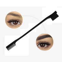 Outils de cheveux personnalisés en gros perruque de dentelle brosse à cheveux de bébé Pintail peigne à sourcils double face 3 en 1 brosse de contrôle des bords avec logo