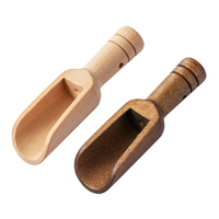 Mini cuillère en bois massif naturel, cuillère à sel et épices, louche doseuse, faite à la main en bois de lotus, pour café, sucre, thé, gadget de cuisine, petit ustensile