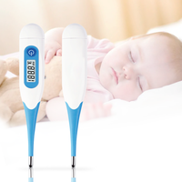Termometer Digital portabel, pengukur suhu Oral digital portabel tahan air fleksibel untuk demam klinis, termometer Digital