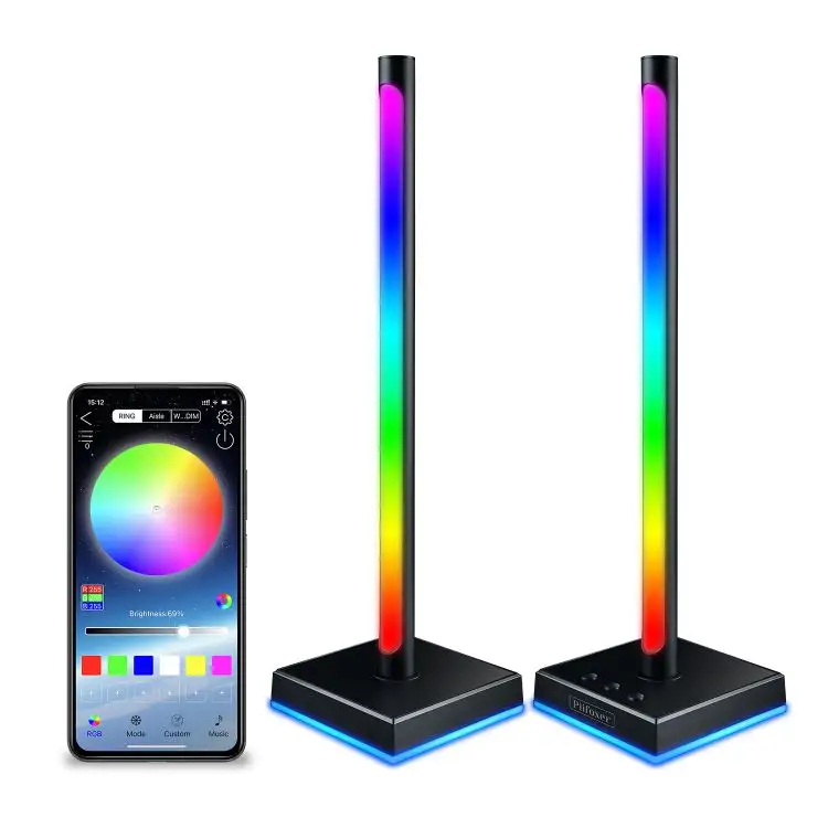 Barres lumineuses intelligentes à LED, rétroéclairage intelligent rvb, support de casque, rythme musical, lampe de Table à Led avec support de casque pour les jeux