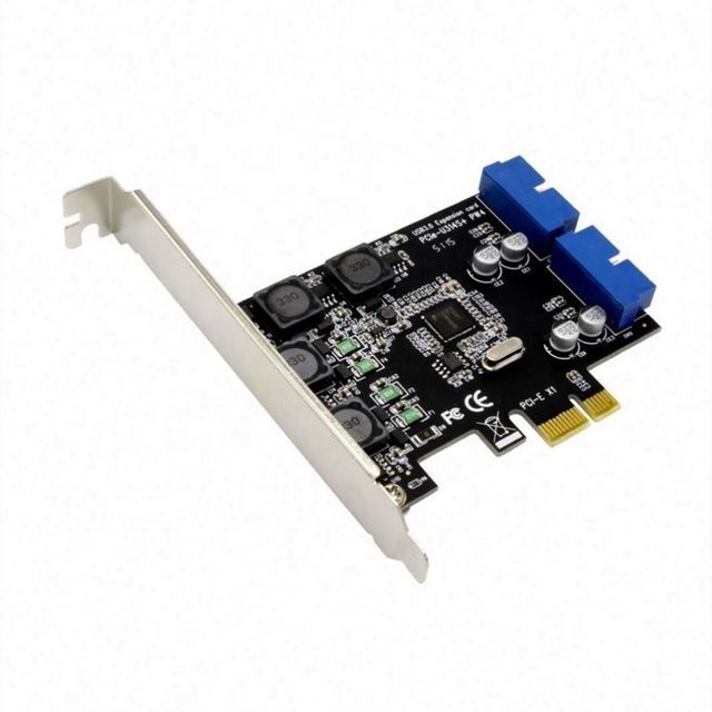PCI-E USB3.0 Expansion Card PCI-E To USB3.0 Front Double 19/20 PIN Interface U3N014S+PW4