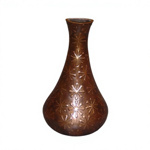 Vase à fleurs décoratif antique en métal, plantes artificielles, pot à fleurs, style vintage, décoration intérieure, vases en métal, fournitures pour événements - Product Image 1