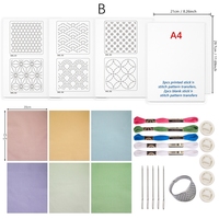 Kit de couture et de patchwork Sashiko en gros, 5 pièces, papier soluble dans l'eau, transferts Stick'n Stitch pour adultes, travaux d'aiguille DIY