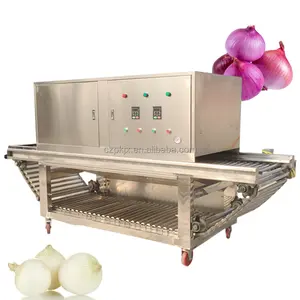 Máquina automática de corte de raíz de cebolla y cortadora de cola/máquina peladora de aire de cebolla/procesamiento de pelador de piel de cebolla
