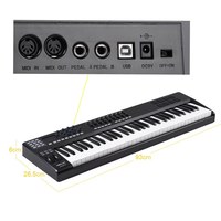 WORLDE PANDA61 Contrôleur Clavier MIDI USB Portable 61 Touches avec 8 Pads Rétroéclairés RVB Colorés et Câble USB