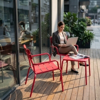 Ensemble élégant de table et chaises de jardin en aluminium, table moderne pour balcon, petite table, chaise de café, chaise de restaurant, utilisation hôtelière