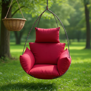 Coussin de siège suspendu en mousse souple rouge pour chaise balançoire, idéal pour l'extérieur et le jardin - Product Image 2
