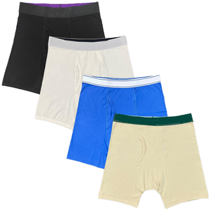 Calzoncillos bóxer para hombre CELINNE, paquete de 6, color liso, tiro medio, algodón transpirable, ropa interior masculina con logo estampado en la cintura - Product Image 4