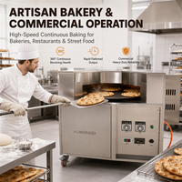 Four à tandoor rotatif commercial électrique au GPL/GNL pour la cuisson de pains plats : Naan, Chapati, Roti arabe et Pita libanais
