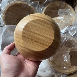 Bol à salade en bambou de 5,5 pouces, grand bol à fruits pour servir les aliments, vente en gros - Product Image 5