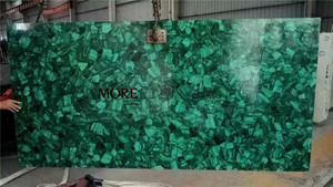 <span class=keywords><strong>Dalle</strong></span> épaisse en marbre vert malachite poli <span class=keywords><strong>de</strong></span> luxe, imperméable, pour la décoration murale intérieure moderne dans les villas et appartements - Product Image 5