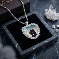 Collier personnalisable en métal pour couple, portrait d'anniversaire, photos de chat et de chien, chaîne commémorative pour pull quotidien