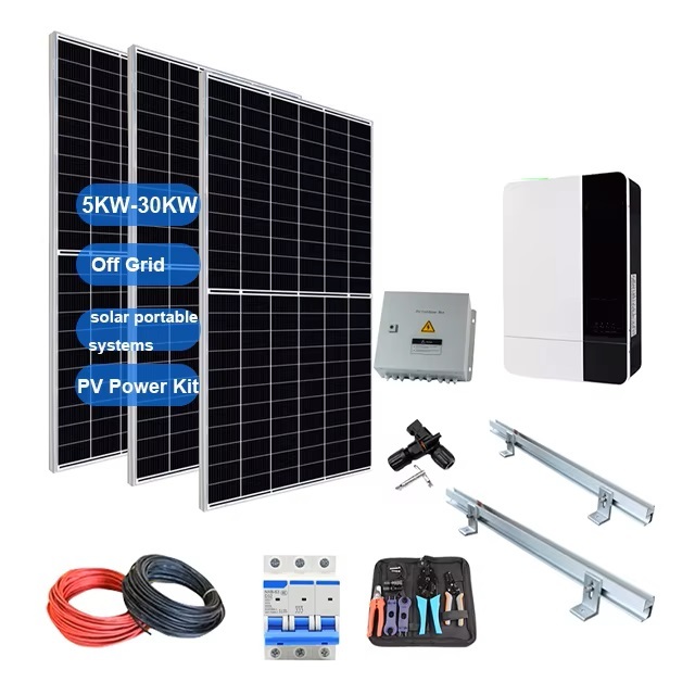 Solar Panels 5000w System 5kva Complete Home Solar System Price on Grid 5kw 10kw 15kw 20kw 25kw Photovoltaic Solar Energy System