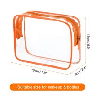 Organisateur transparent durable et imperméable pour les voyages, trousse de toilette portable de grande capacité, pochette de maquillage en PVC transparent, sac cosmétique
