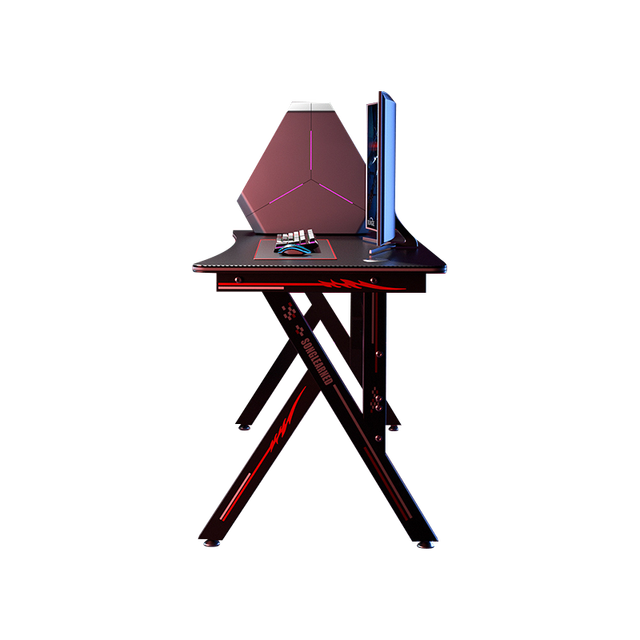 G6 RGB Ergonomic Gaming Desk Adjustable Height with LED Lighting Modern Design From MDF Surface Material for Gaming Room Setup