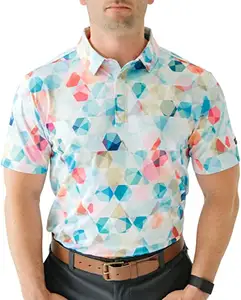 Высококачественные мужские быстросохнущие рубашки поло из полиэстера с сублимационной печатью и коротким рукавом