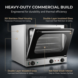 Four à convection commercial en acier inoxydable à double moteur, 60 L, 4 plateaux, four électrique pour boulangerie - Product Image 5