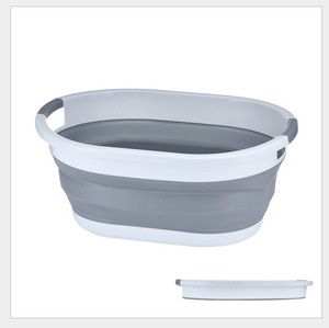 Panier à linge pliable en plastique portable avec un design minimaliste moderne pour l'organisation des vêtements dans la salle de bain (petit 24L et grand 39L) - Product Image 5