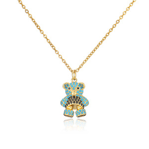 Collar con colgante de oso encantador de fabricante de joyería OEM personalizado al por mayor para mujer - Product Image 3