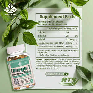 Gélules d'huile de poisson Oméga-<span class=keywords><strong>3</strong></span> haute puissance 1000mg DHA pour améliorer la concentration et la mémoire <span class=keywords><strong>des</strong></span> passionnés d'apprentissage – Prêtes à être expédiées, sans OGM, usage quotidien - Product Image 5