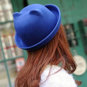 Sombrero Fedora de Fieltro de Lana con Orejas de Gato para Adultos, Unisex, Estilo Vintage, Gorra de Lana, Regalo Promocional - Product Image 1