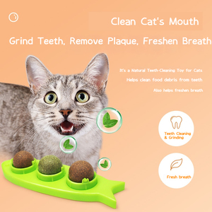 Jouet à mâcher pour chat en forme de poisson avec boule de catnip, friandises rotatives à base de fruits de la grappe argentée pour chats - Product Image 4