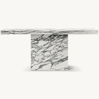 Table console KUMUSI en matériau personnalisé Dark_Emperado, table étroite en marbre naturel