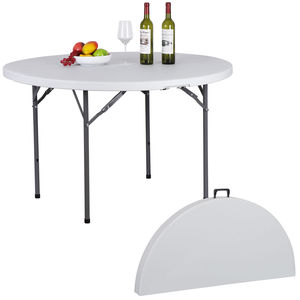 Hot sale 5ft 6ft 8ft banquet folding round plastic table for events wedding mesa redonda plegable plastic round dining table