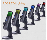 Micrófono de Condensador de Metal Tipo-C con Iluminación RGB, Micrófono para Juegos, para Xbox, PSP, PC, Streaming y Grabación