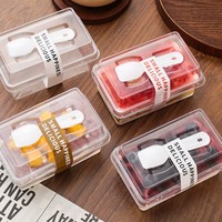 Boîte d'emballage rectangulaire en PET transparent avec couvercle, écologique et jetable, pour snacks, aliments, mille-feuille, mousse