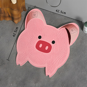 Tapis de massage des pieds en silicone en forme de cochon, pour bain relaxant et frottement du dos, idéal pour le lavage des pieds dans la salle de bain - Product Image 4