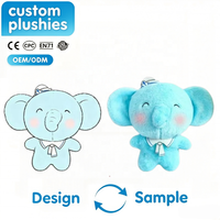 Peluche Éléphant Marin Bleu avec Grandes Oreilles, Jouets en Peluche Doux, Vente en Gros, Peluches Personnalisées, Cadeaux en Peluche pour Enfants