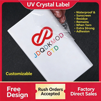 Autocollant de transfert UV en cristal, étiquette personnalisée, estampage à chaud, motif transparent, marque privée, boîte cadeau personnalisée