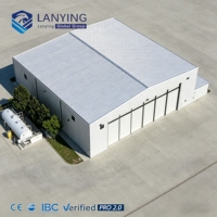 Hangar Moderno de Acero para Aviones, Gran Instalación de Almacenamiento y Mantenimiento de Aviación, Edificios Metálicos Prefabricados de Techo Alto