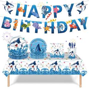 Juego de Vajilla Desechable de Papel para Decoración de Fiestas de Cumpleaños, Platos, Vasos y Servilletas al por Mayor - Product Image 1