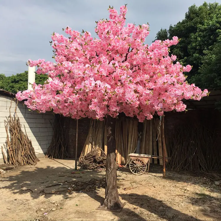 Groothandel Glasvezel Grote Roze Bionische Sakura Bloem Sakura Bomen Kunstmatige Kersenbloesems Boom