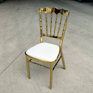 Sedia Napoleon in Ferro Dorato Lucido, Economica e Resistente, per Matrimoni - Product Image 3