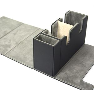 Boîte de rangement pour jeux de cartes de haute qualité, grise, avec double compartiment pour cartes, capacité de 220+ cartes - Product Image 4