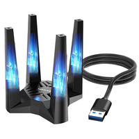 Adaptador WiFi USB 3.0 WAVLINK, Solo para Windows 11/10, Adaptador Inalámbrico de Triple Banda WiFi 6E AX5400, Adaptador de Red WN693X2F