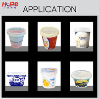 Machine de remplissage et de scellage entièrement automatique à piston pour yaourt, beurre, liquides, et gobelets en plastique à plateau tournant pour gelée