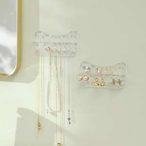 Wall Mounted Hairband Jewelry Storage Rack No Drilling Required <b>Bathroom</b> Organizer 2 Tier Rectangular Custom Size - Product Image 4