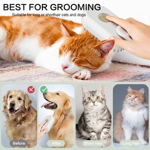 Cepillo de Vapor 3 en 1 para Mascotas, Gatos y Perros, Masajeador Recargable de Silicona, Elimina el Pelo, Cepillo con Spray de Vapor para Gatos - Product Image 4