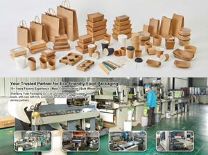 Contenants à emporter compostables et étanches en vrac, bols à <span class=keywords><strong>soupe</strong></span>, gobelets et couvercles en papier kraft de qualité alimentaire, jetables et anti-fuite - Product Image 2