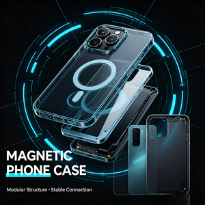 เคสโทรศัพท์ใสแบบแม่เหล็กสำหรับ iPhone 17 16 15 14 13 12 11 Pro Max ป้องกันแรงกระแทก รองรับการชาร์จไร้สาย - Product Image 4