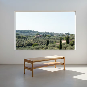 Banc rectangulaire Aoi en bois massif, design japonais moderne, durable, facile à nettoyer, pour salon, chambre à coucher, utilisation en extérieur - Product Image 5