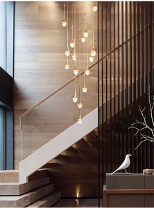 <span class=keywords><strong>Lampadario</strong></span> Moderno Nordico Postmoderno per Ufficio Domestico, Illuminazione a Sospensione Dorata <span class=keywords><strong>con</strong></span> <span class=keywords><strong>Sfere</strong></span> di Cristallo, Lampada a Sospensione Lunga - Product Image 5