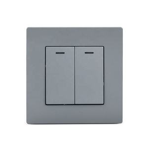 EU-Standard 2-Gang-1-Wege-2-Wege-Wandschalter Sicherheit Elektrischer Wand-Druckknopf schalter Schwarz/Gold/Weiß/Grau Farb tafel - Product Image 1